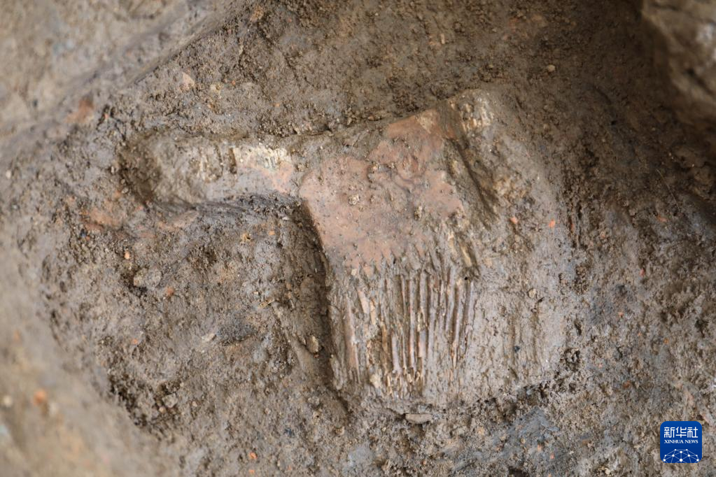 河南南陽市黃山新石器時代遺址出土的屈家嶺文化骨梳(資料圖)。