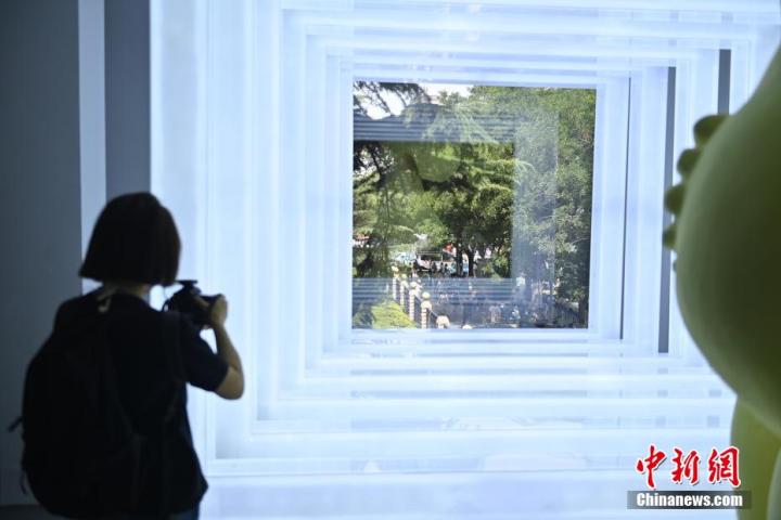 圖為游客參觀藝術(shù)展。中新社記者 李亞龍 攝 圖為游客參觀藝術(shù)展。中新社記者 李亞龍 攝