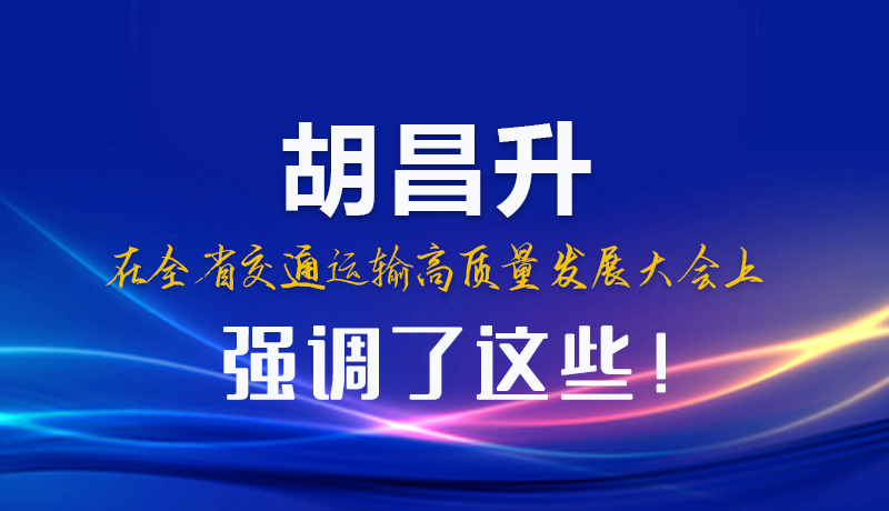 圖解|胡昌升在全省交通運輸高質量發展大會上強調了這些！