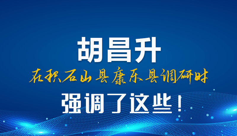 圖解|胡昌升在積石山縣康樂縣調研時強調這些！